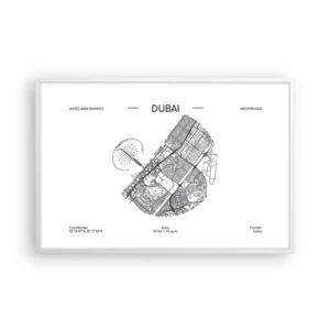 Poster in een witte lijst - Anatomie van Dubai - 91x61 cm