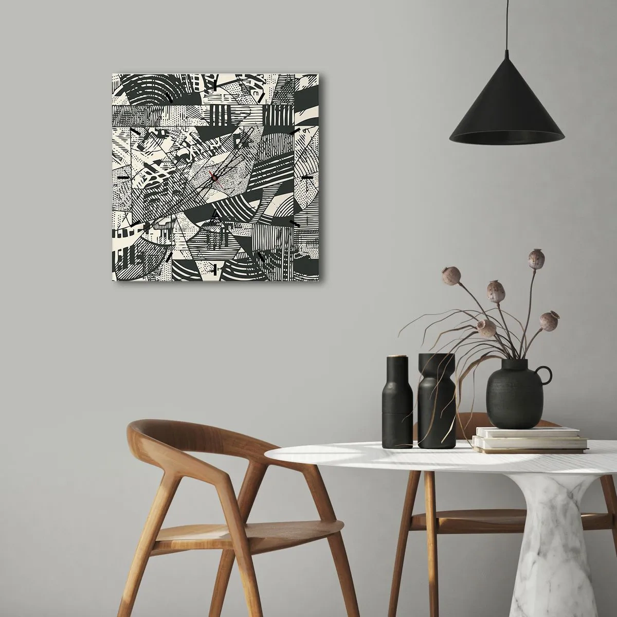 Wandklok - Klok - De dynamiek van nu - 30x30 cm