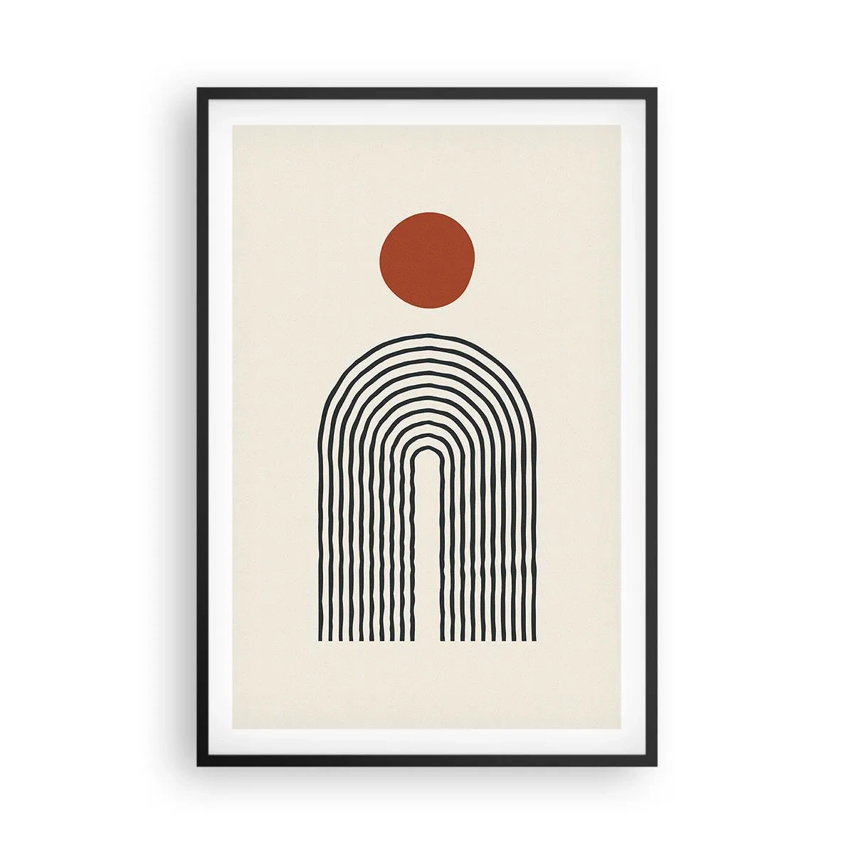 Poster in een zwarte lijst - Magnetisme van vormen en kleuren - 61x91 cm