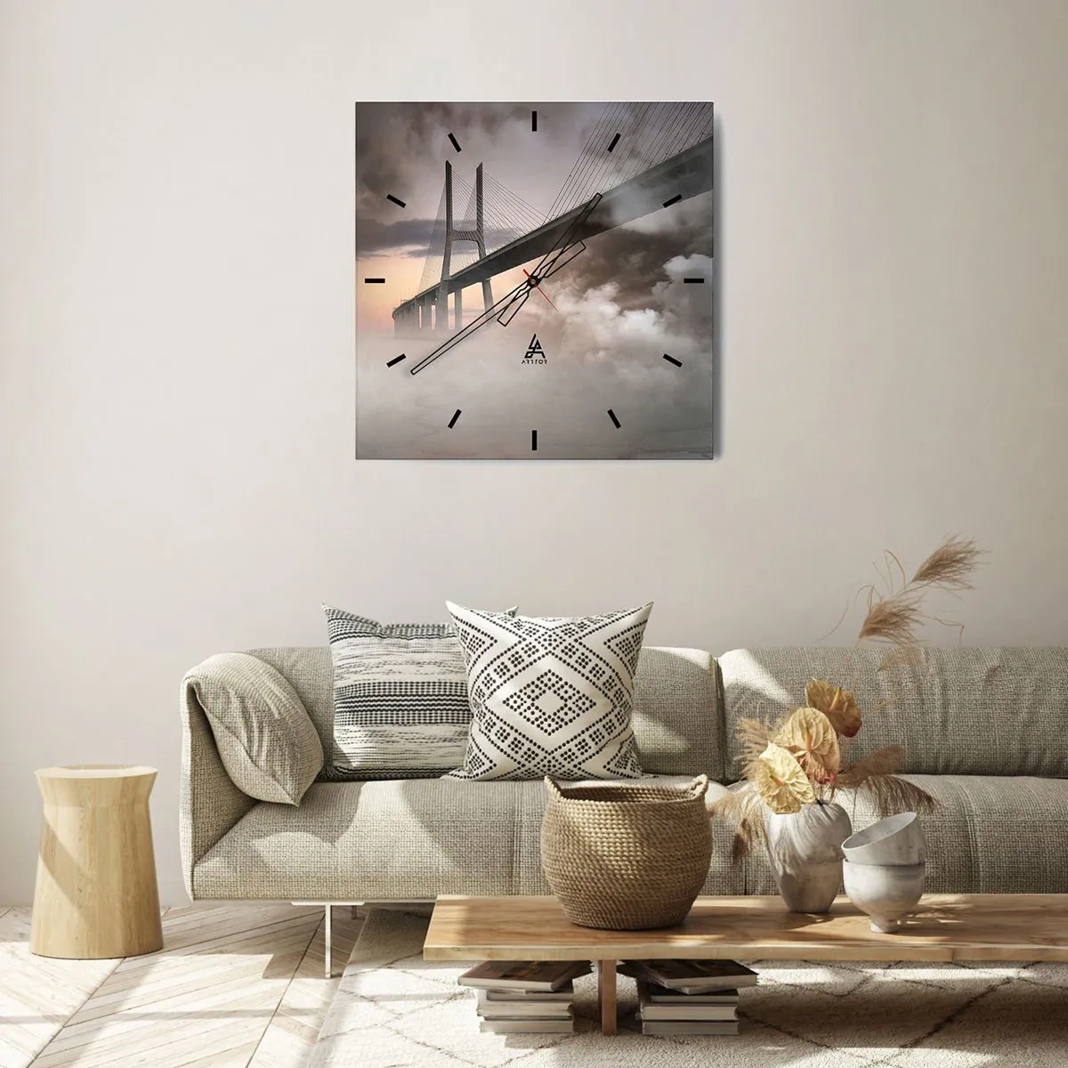 Wandklok - Klok - Bij de rivier die niet bestaat - 40x40 cm