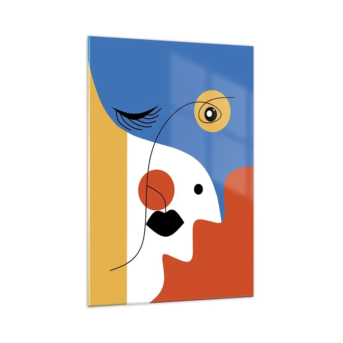 Schilderen op glas - Gedeconstrueerd portret - 70x100 cm