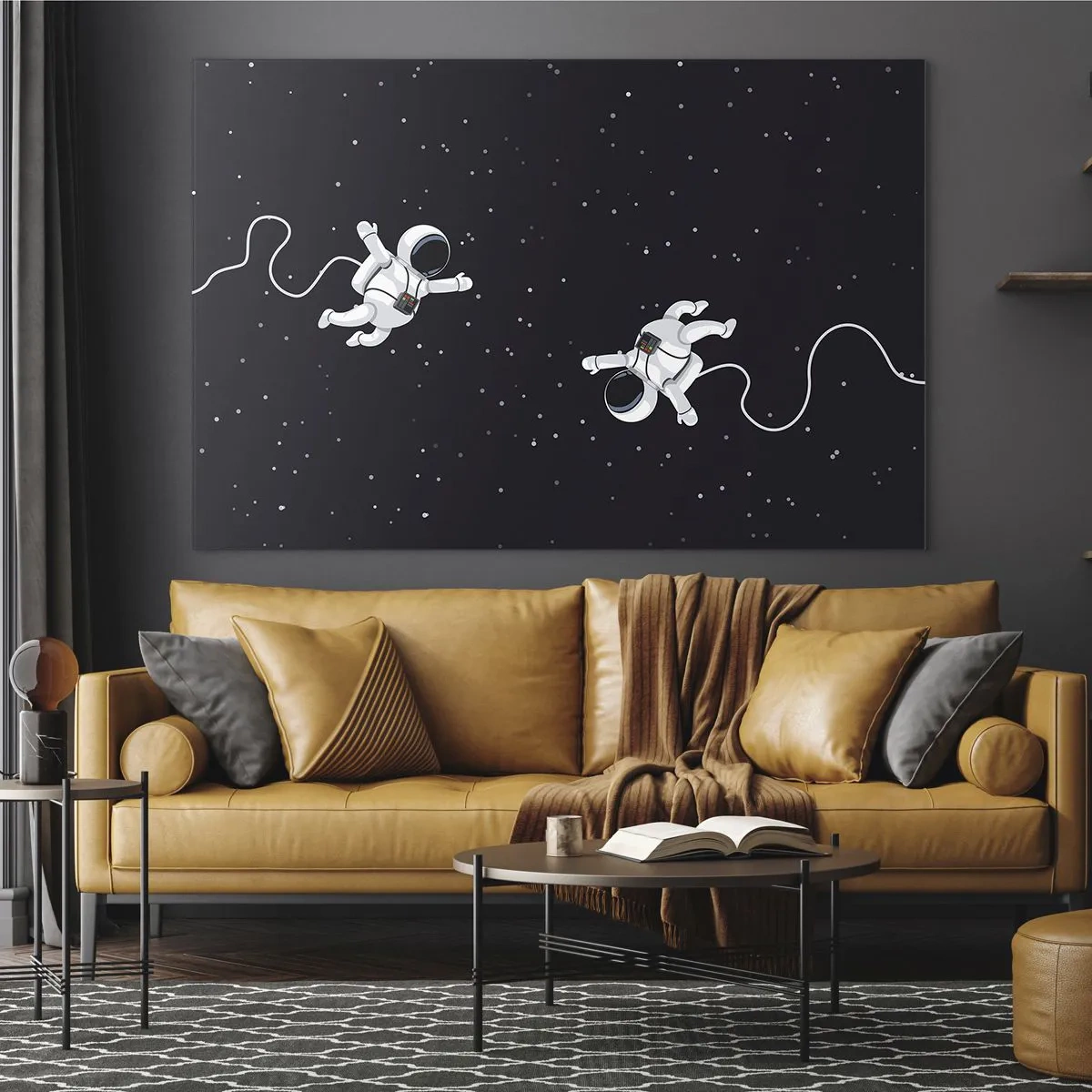 Schilderen op glas - Kosmische dans - 120x80 cm