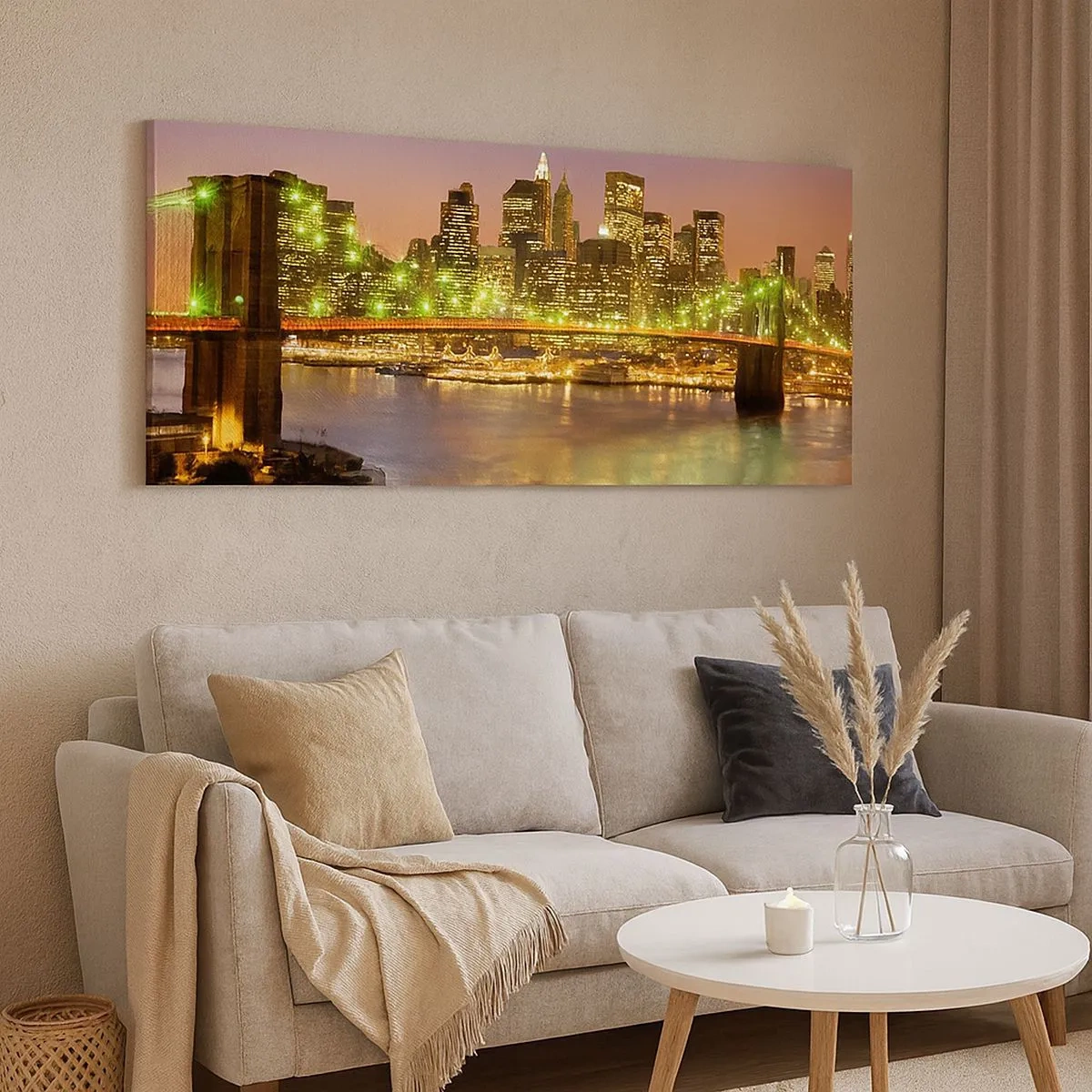 Schilderen op canvas - Het licht gaat hier nooit uit - 100x40 cm