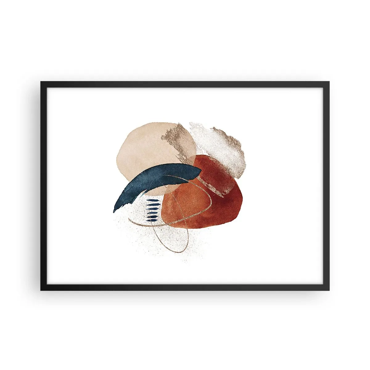 Poster in een zwarte lijst - Ovale compositie - 70x50 cm