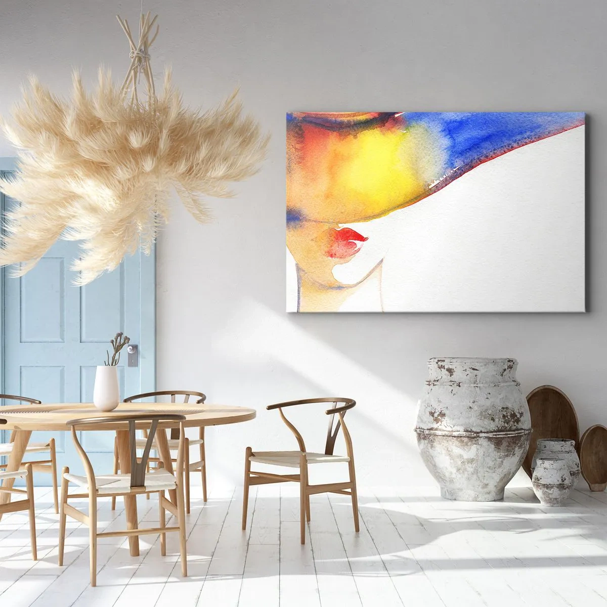 Schilderen op canvas - Portret van een dame - 100x70 cm