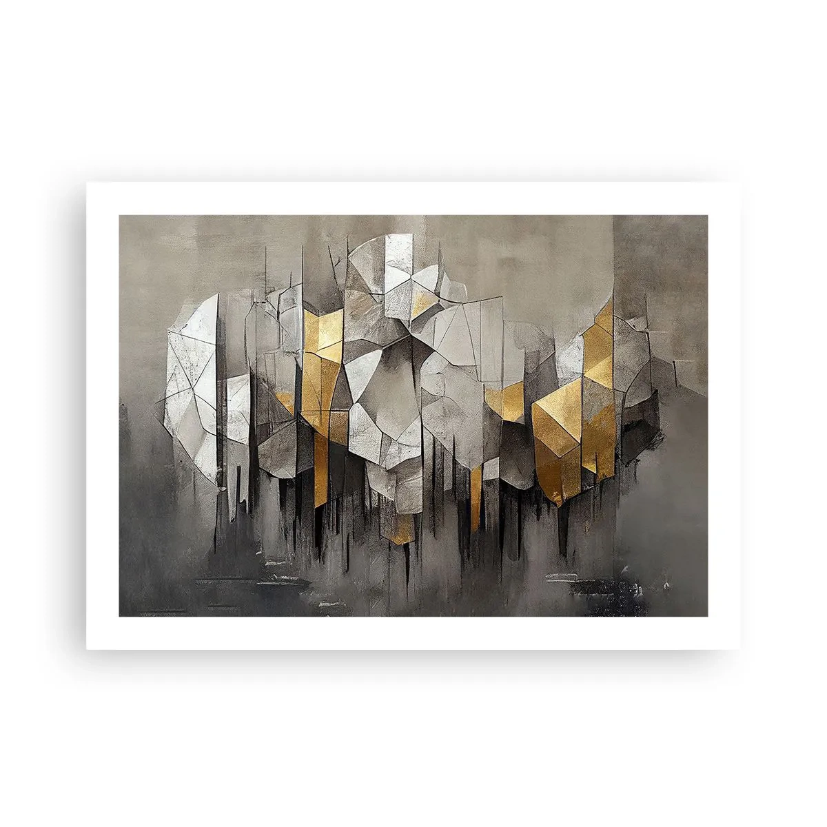 Poster - Compositie van ijs en licht - 70x50 cm