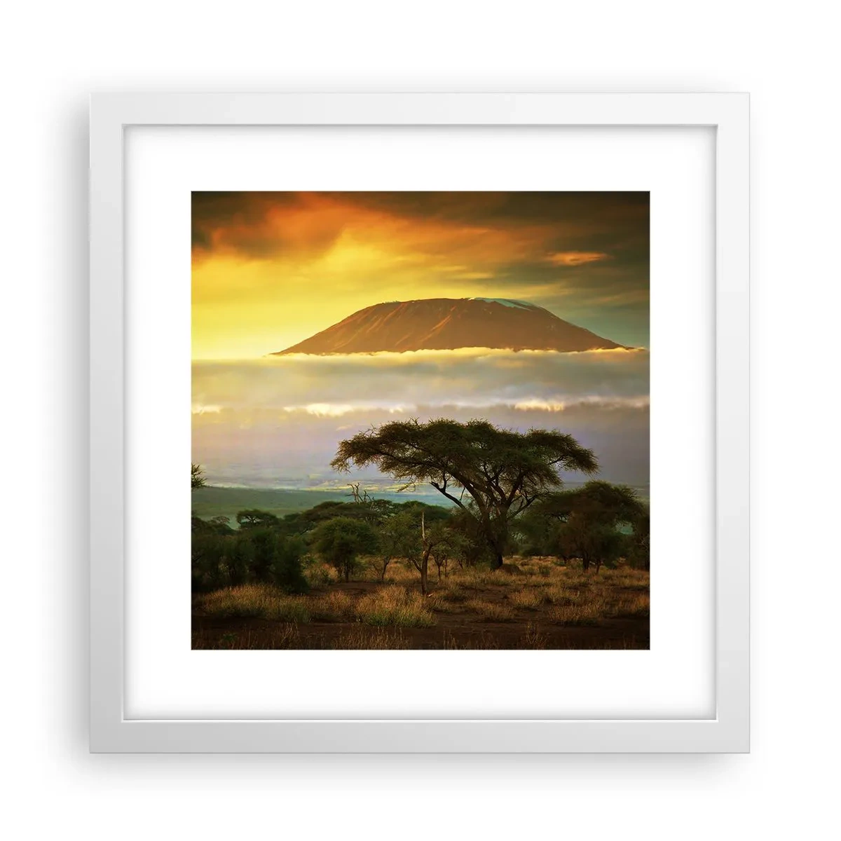 Poster in een witte lijst - Een reizigersdroom - 30x30 cm