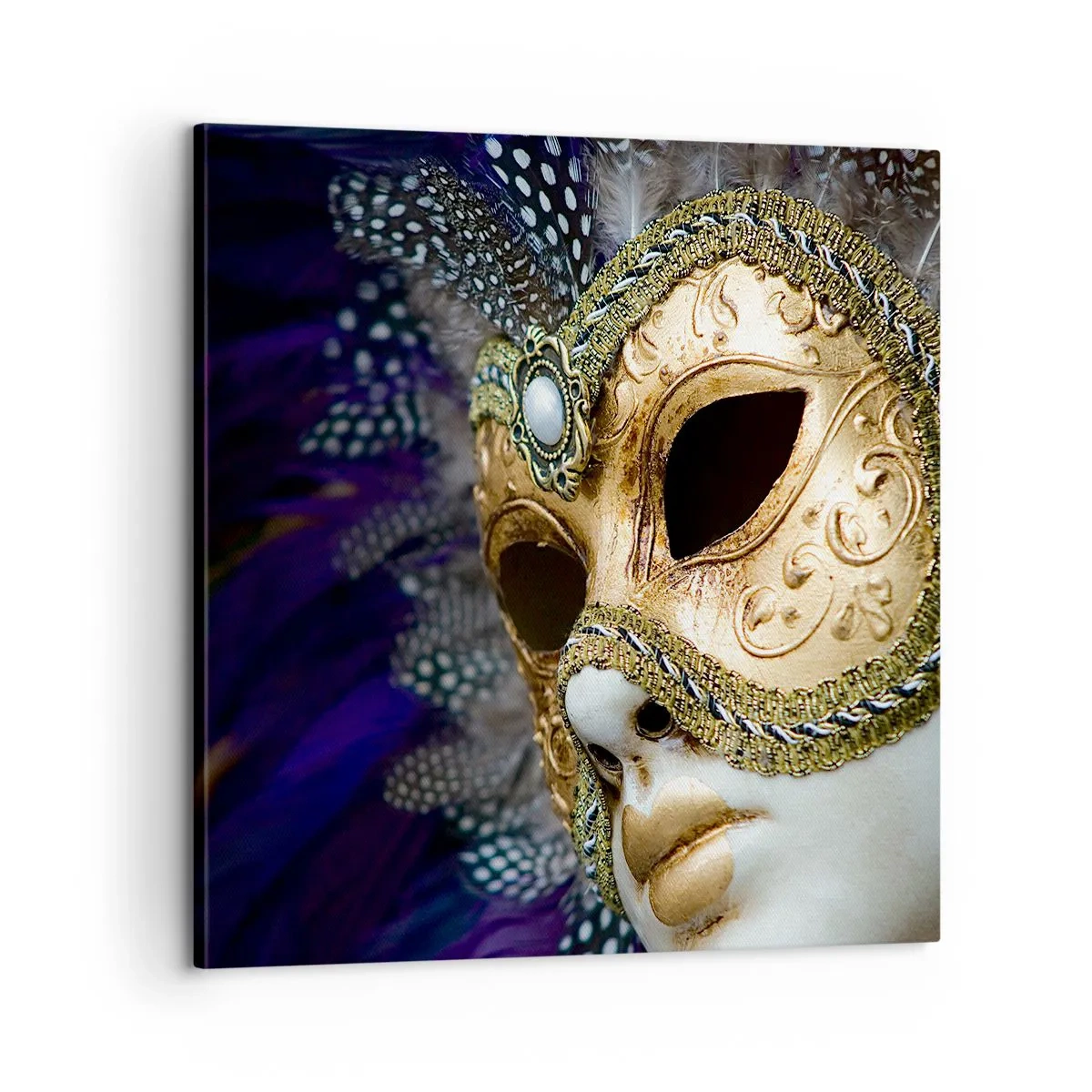 Schilderen op canvas - Venetiaans portret in goud - 60x60 cm