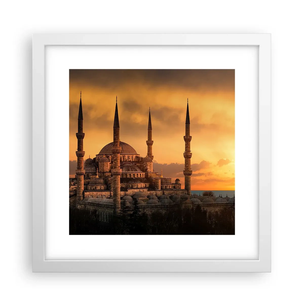 Poster in een witte lijst - God is geweldig - 30x30 cm