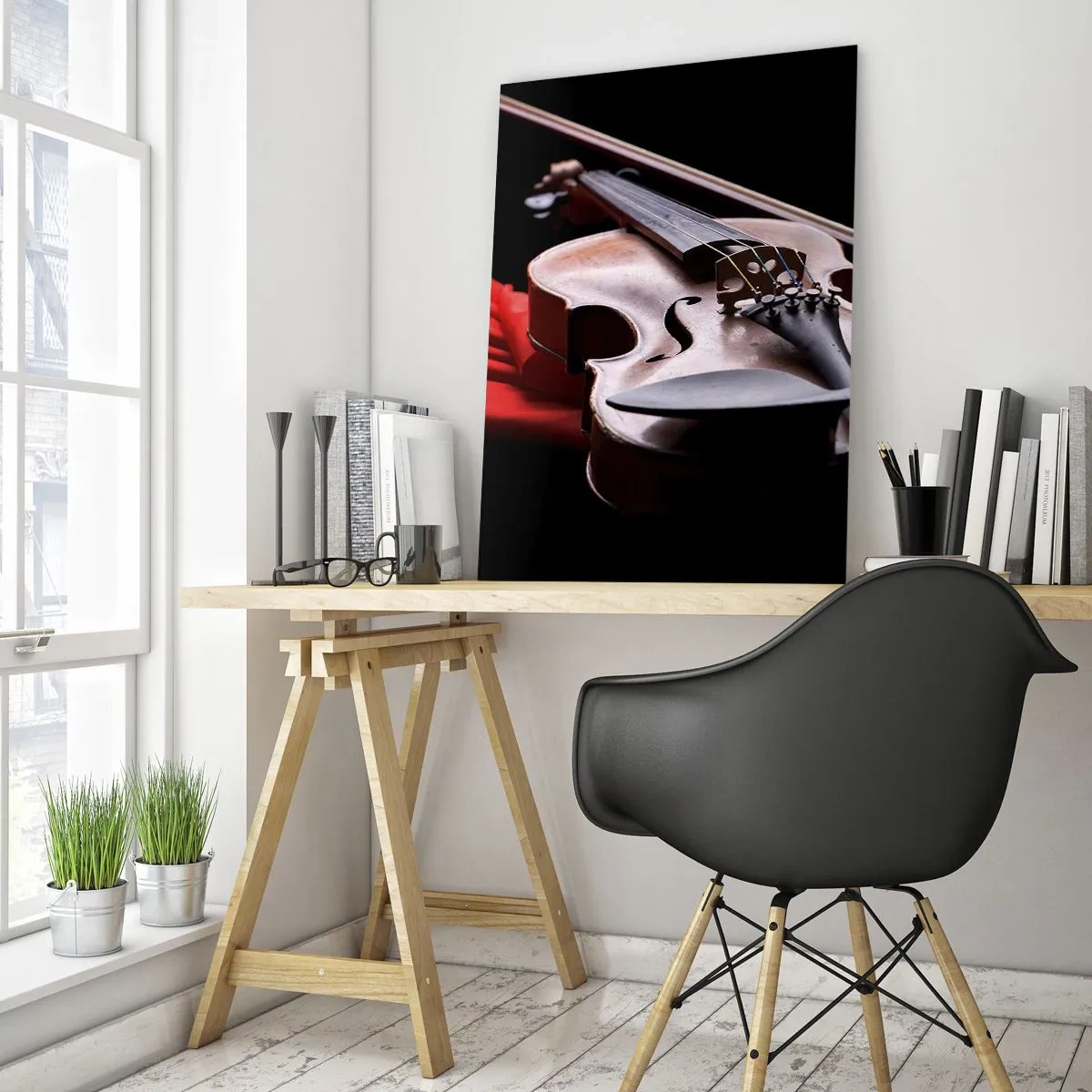 Schilderen op glas - Muziek van gevoelens - 50x70 cm