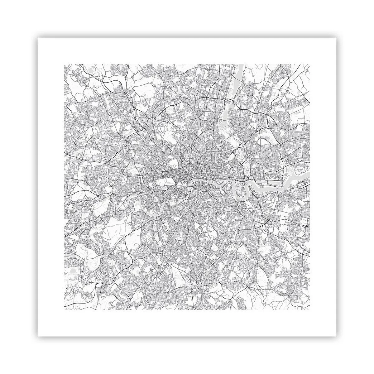 Poster - Kaart van het doolhof van Londen - 40x40 cm