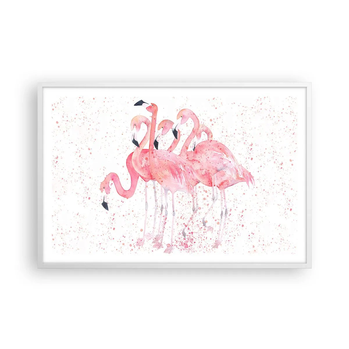 Poster in een witte lijst - Roze ensemble - 91x61 cm