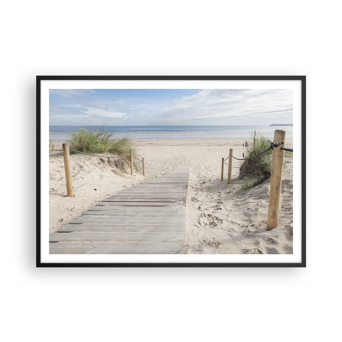Poster in een zwarte lijst - naar de horizon - 100x70 cm