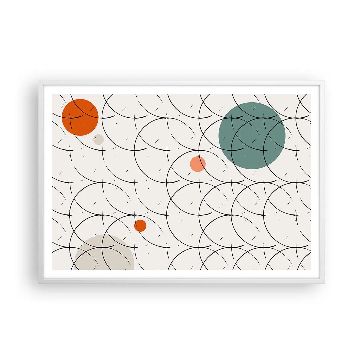 Poster in een witte lijst - In de pop-art-sfeer - 100x70 cm