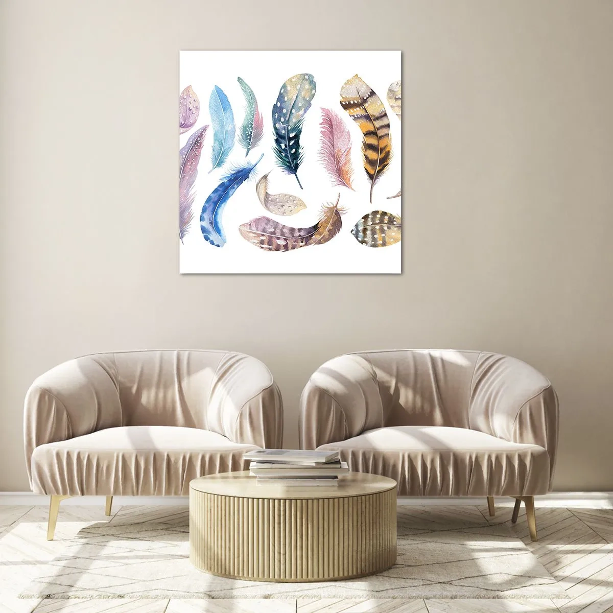 Schilderen op glas - Licht, bont en veelkleurig - 50x50 cm