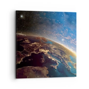 Schilderen op canvas - Laten we eens van een afstand naar onszelf kijken - 70x70 cm