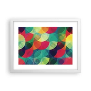 Poster in een witte lijst - Beklimming naar de regenboog - 40x30 cm