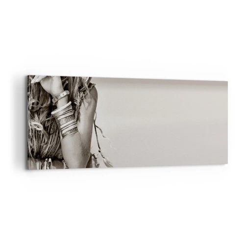 Schilderen op canvas - Waarom een ​​meisje - 100x40 cm