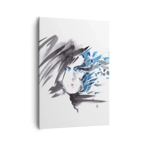 Schilderen op canvas - Sensueel portret in grijs en blauw - 50x70 cm