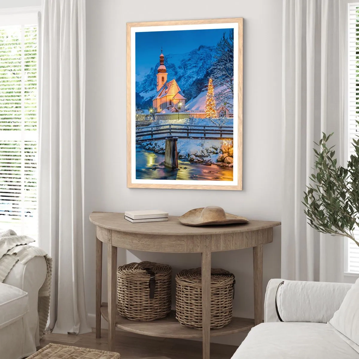 Een poster in een licht eiken lijst - Kerstgeest - 40x50 cm