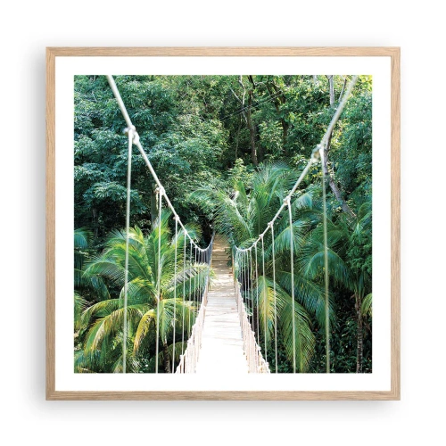 Een poster in een licht eiken lijst - Welkom in de jungle! - 60x60 cm