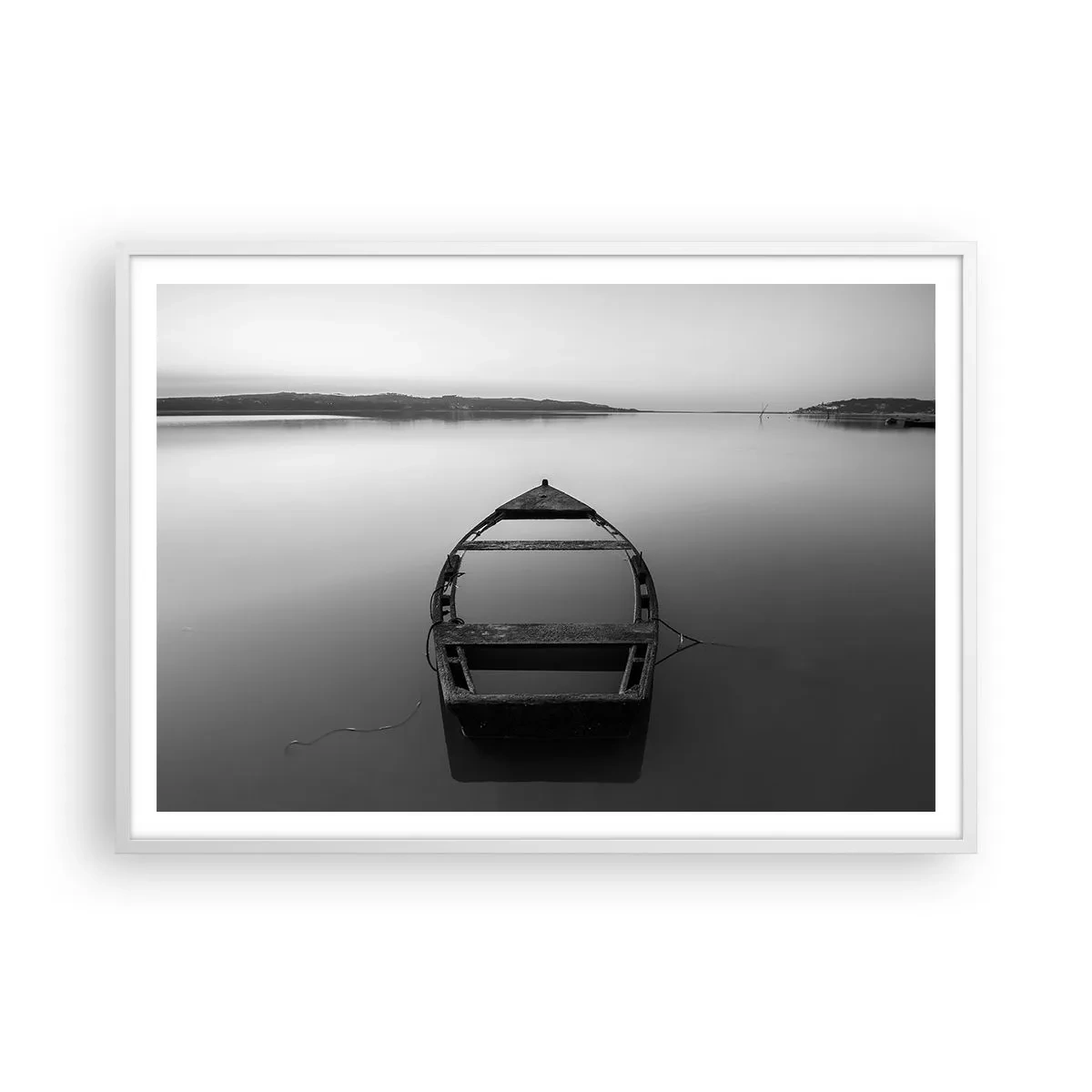 Poster in een witte lijst - Verlangen en melancholie - 100x70 cm