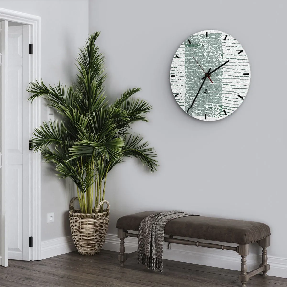 Wandklok - Klok - Mariene abstractie - 40x40 cm