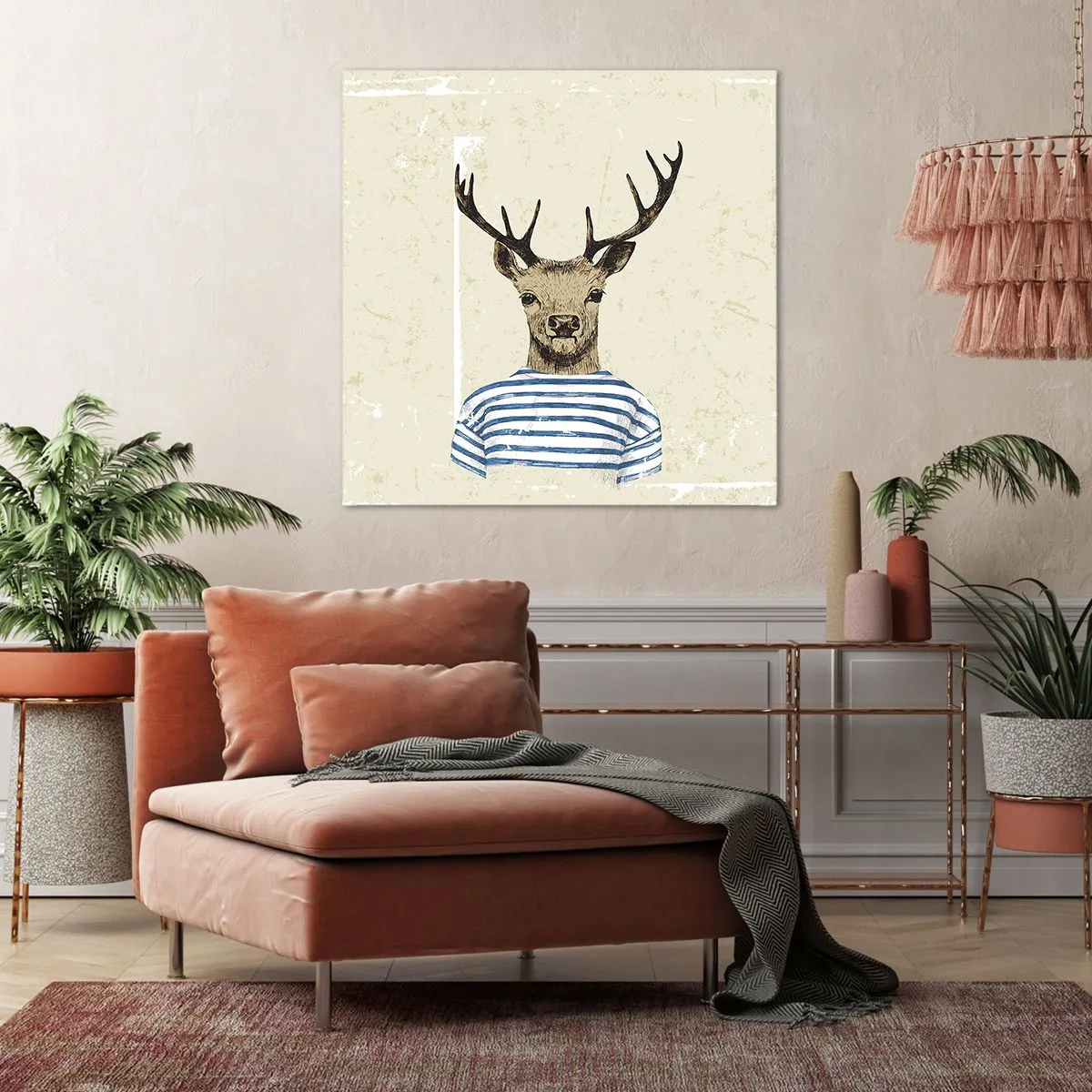 Schilderen op canvas - Omdat ik van gestreepte t-shirts hou! - 40x40 cm