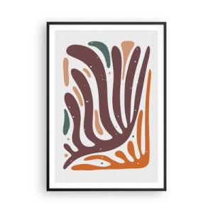 Poster in een zwarte lijst - Stralende organische compositie - 70x100 cm