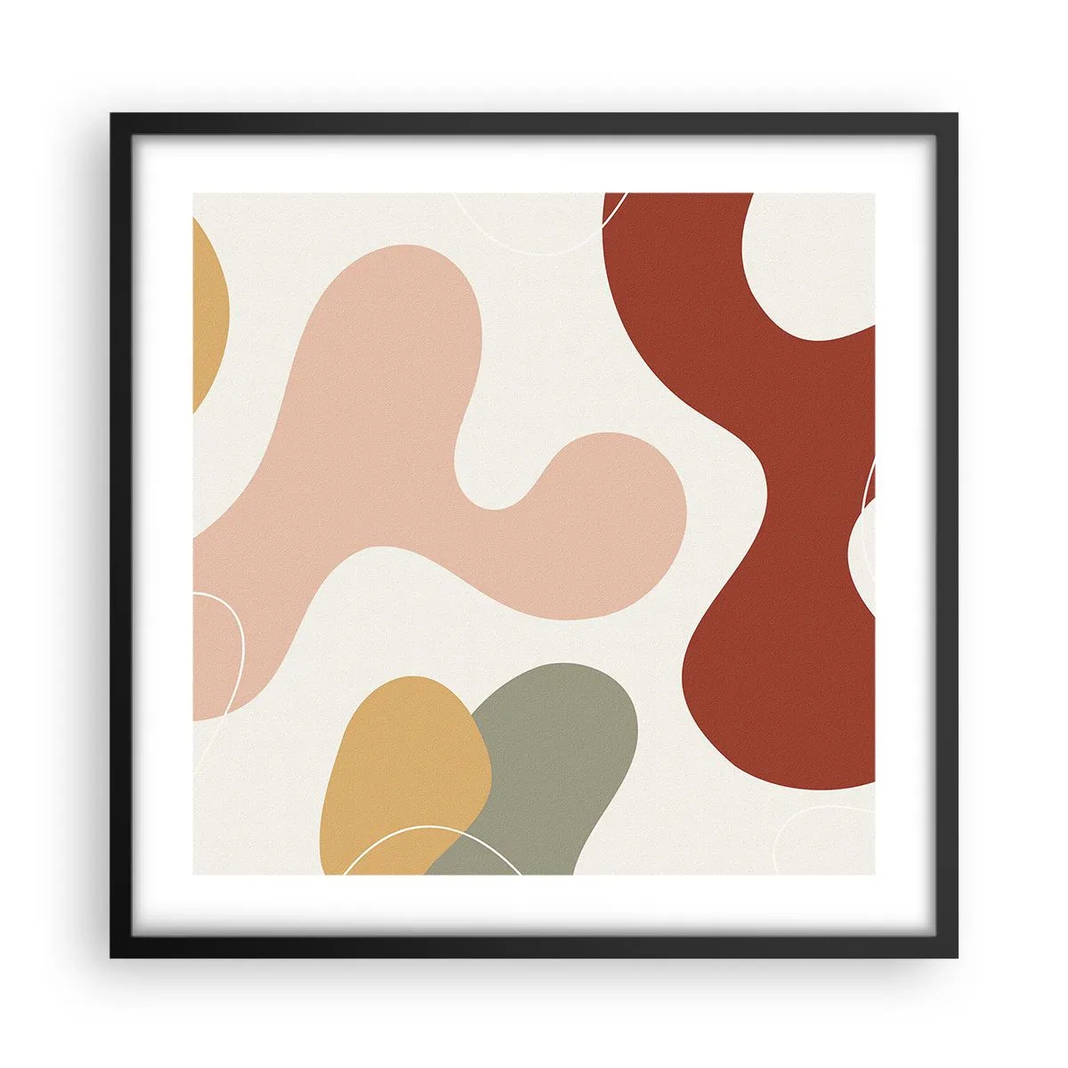 Poster in een zwarte lijst - Kronkels of krullen? - 50x50 cm