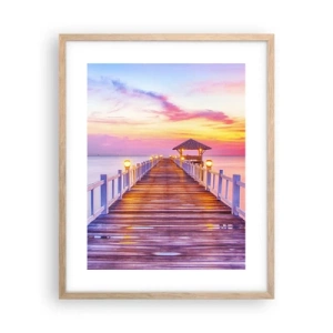 Een poster in een licht eiken lijst - De lila-gouden stilte van de avond - 40x50 cm