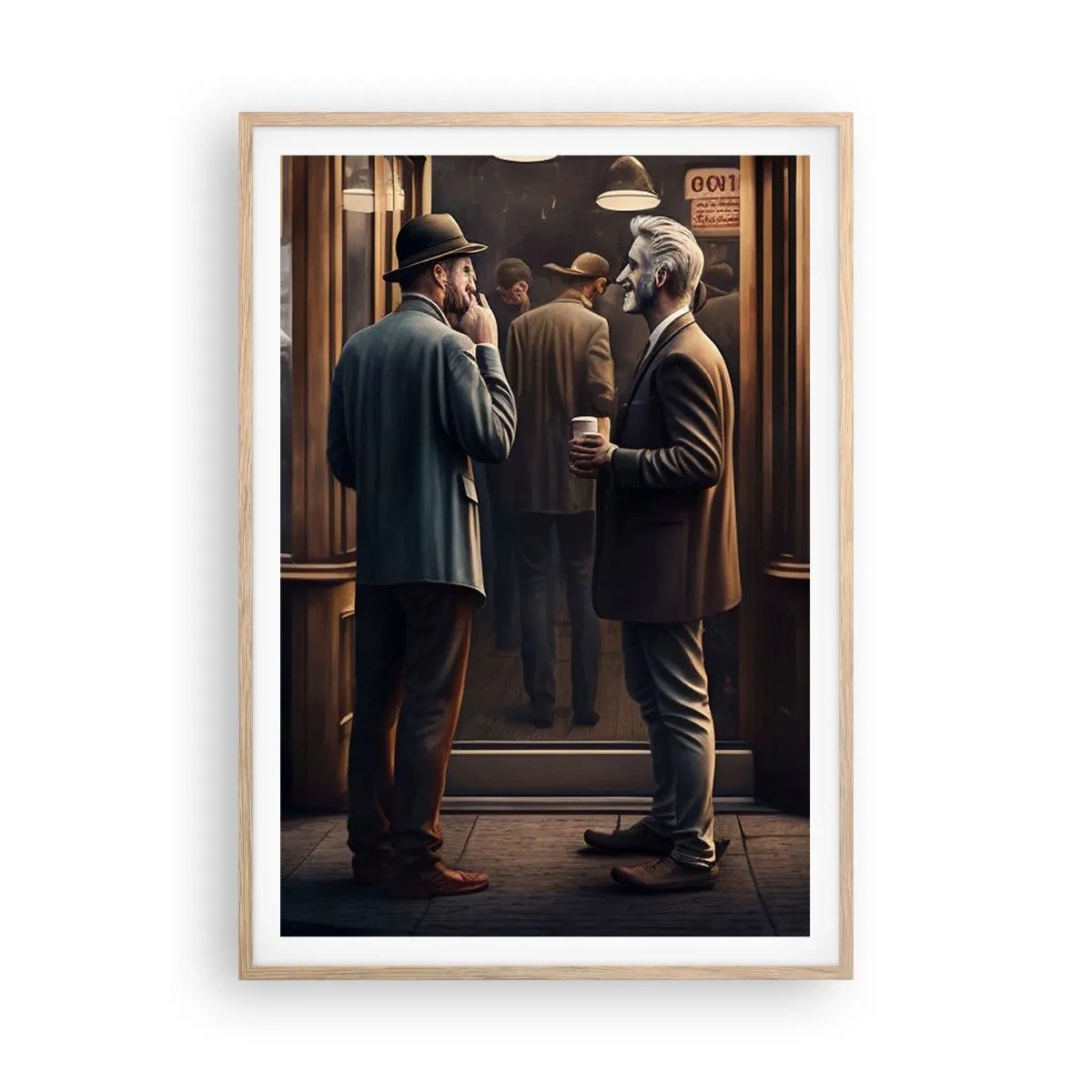 Een poster in een licht eiken lijst - Een goed moment van de dag - 70x100 cm