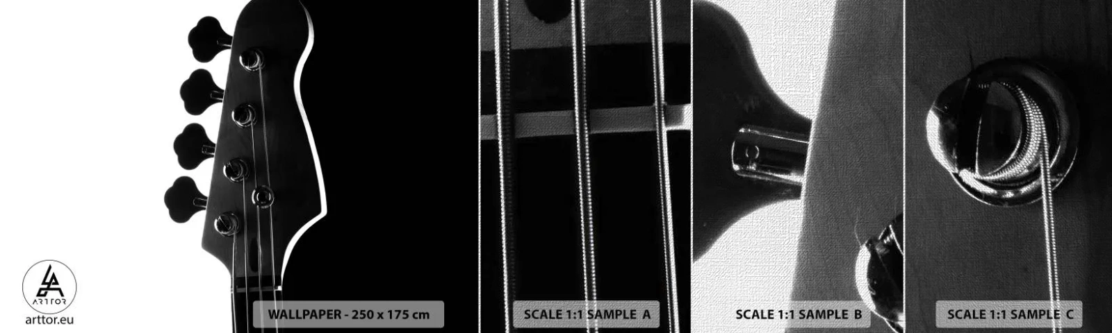 Fotobehang Monster Premium Canvas - Rock stilte - Gitaar, Muziek, Modern - 100x30 cm