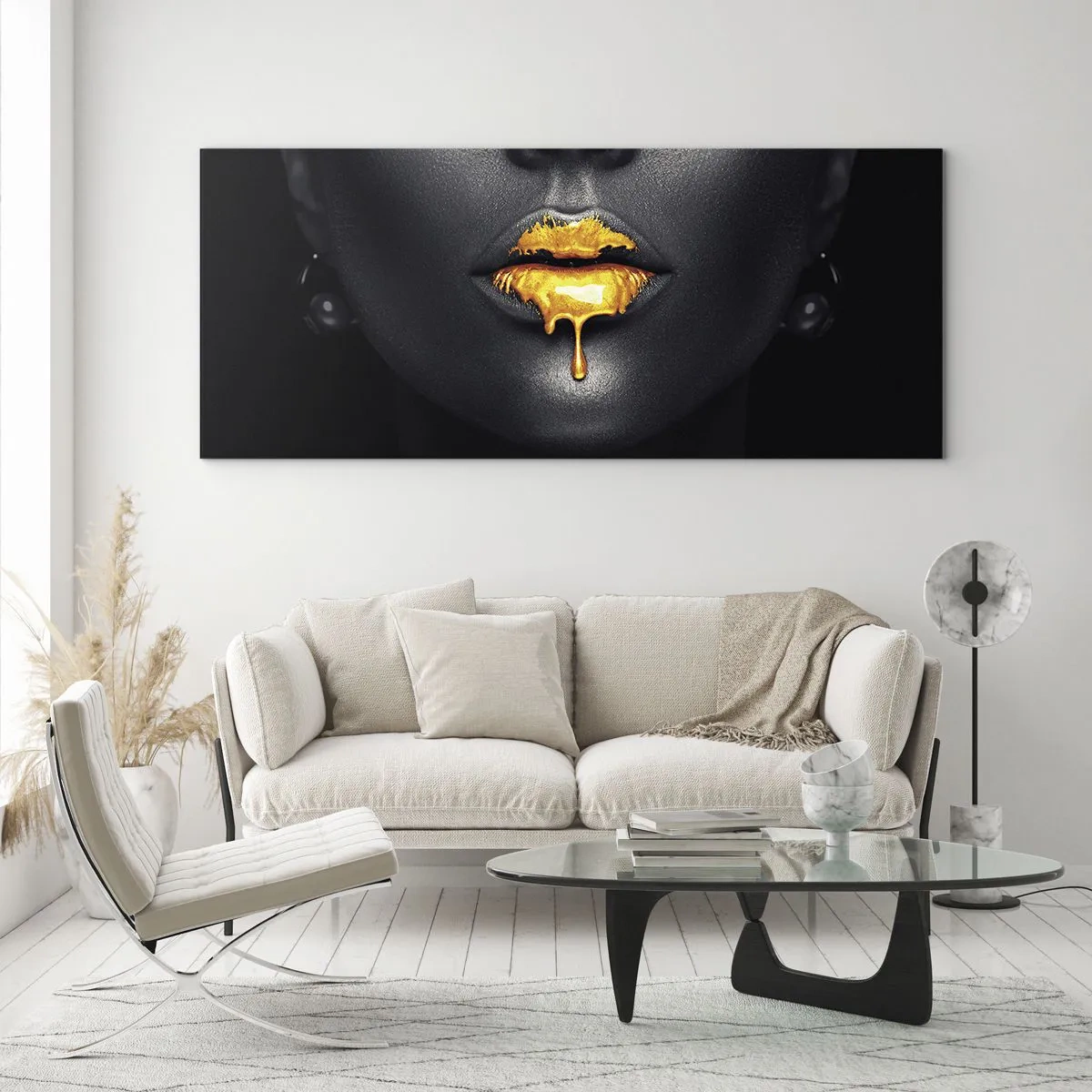 Schilderen op glas - Goldmouth - 120x50 cm