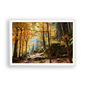 Poster in een witte lijst - Tijd om te ontspannen - 100x70 cm