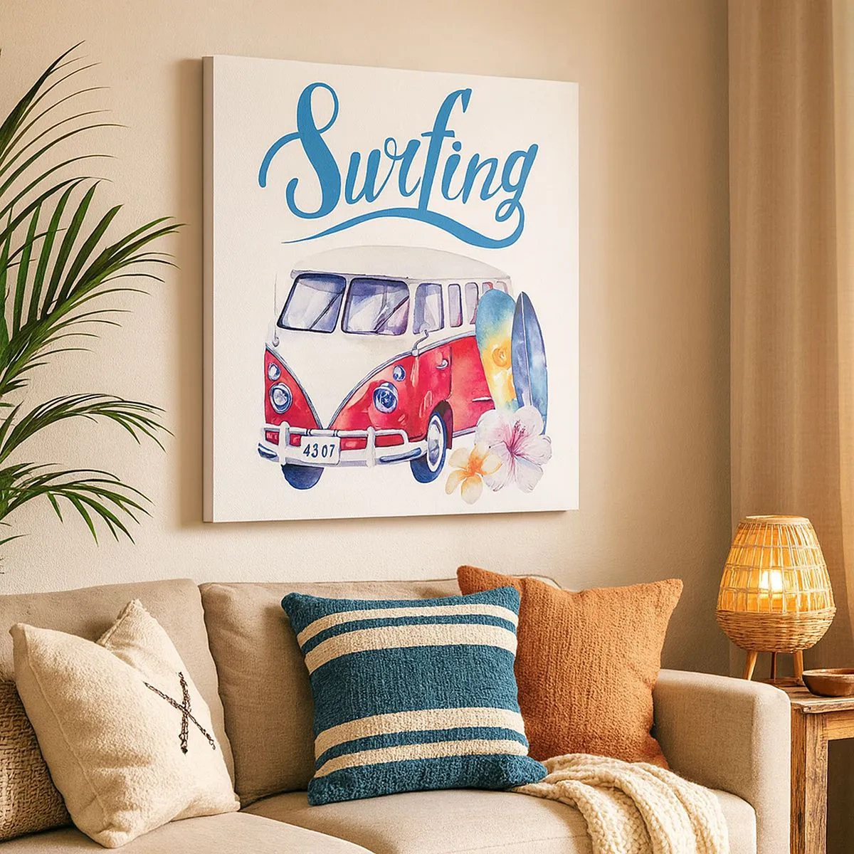 Schilderen op canvas - Komkommer - een klassieker voor een surfer - 30x30 cm