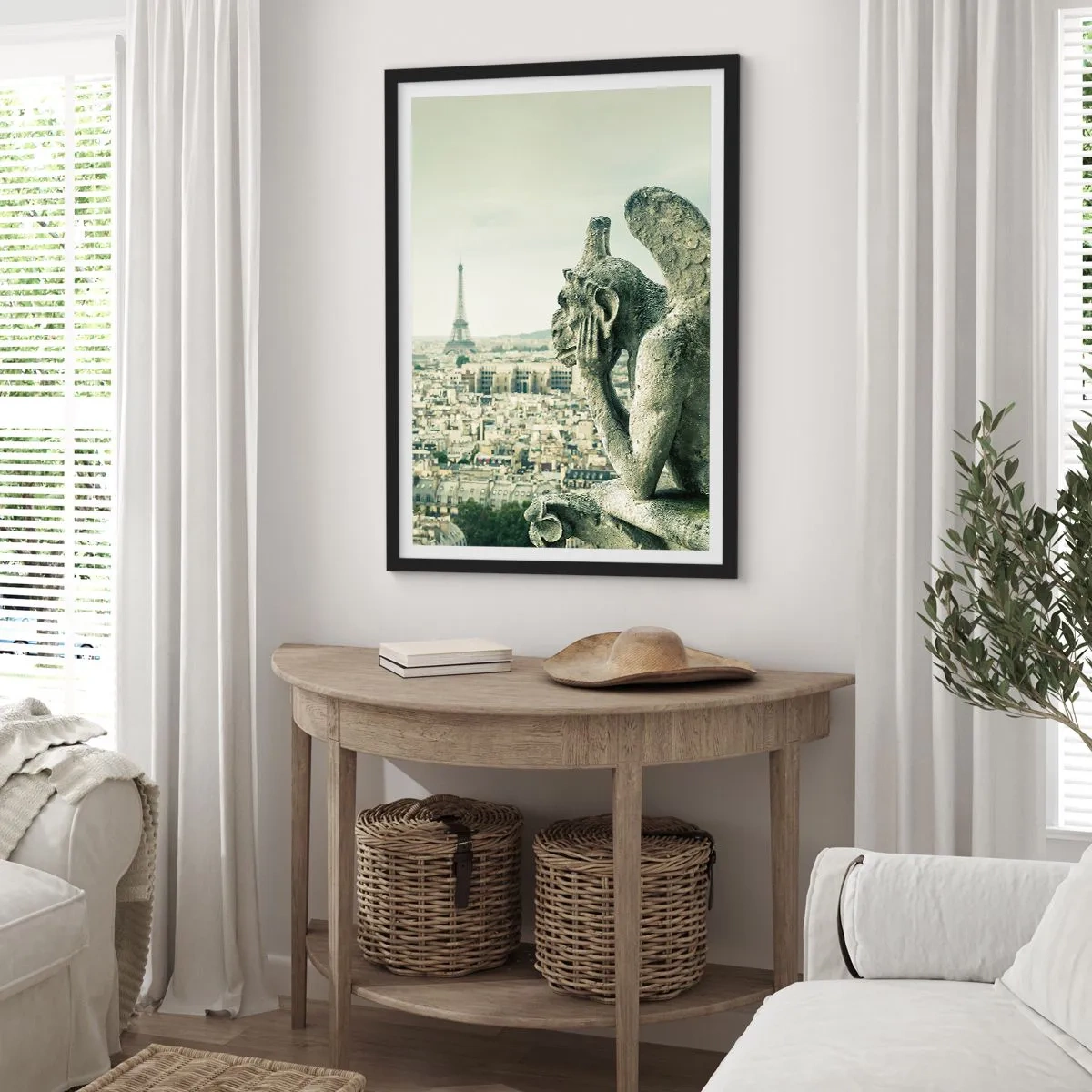 Poster in een zwarte lijst - Parijs' babbelen - 61x91 cm