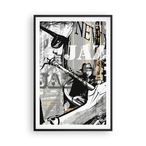 Poster in een zwarte lijst - Op het ritme van New York - 61x91 cm
