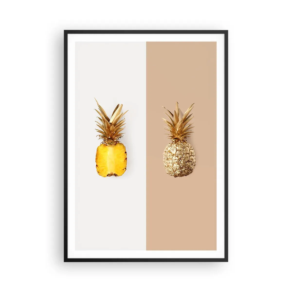 Poster in een zwarte lijst - Ananas voor ons - 70x100 cm