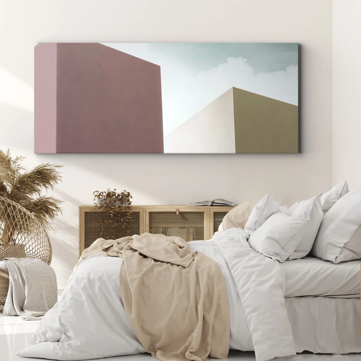 Schilderen op canvas - De geometrie van een zonnige zomer - 120x50 cm