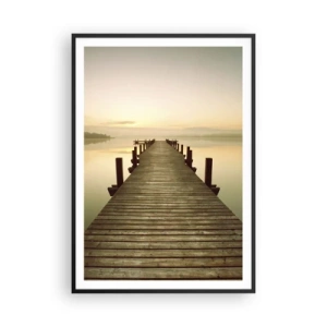 Poster in een zwarte lijst - Aanbreken van de dag, licht - 70x100 cm