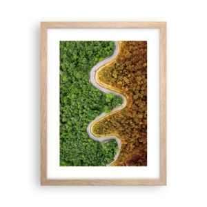 Een poster in een licht eiken lijst - Grenzen en doorbraken - 30x40 cm