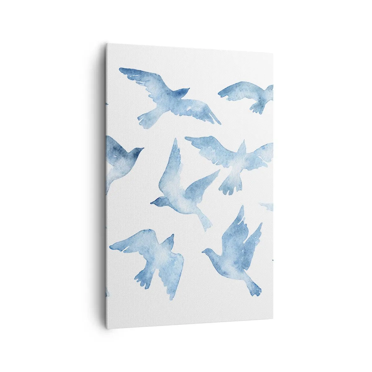 Schilderen op canvas - Blauwe vogels - 80x120 cm