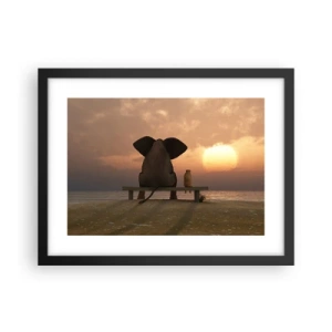 Poster in een zwarte lijst - Het is goed om samen stil te zijn - 40x30 cm