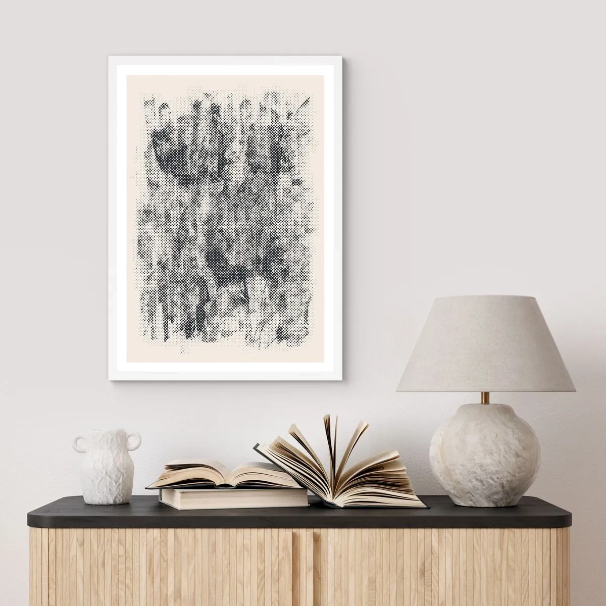 Poster in een witte lijst - Mistige compositie - 30x40 cm