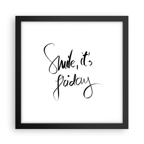 Poster in een zwarte lijst - Echte vreugde - 30x30 cm