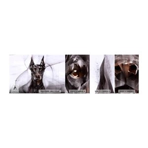 Fotobehang Monster Zelfklevend Deluxe Sticker - Hooggeboren - Abstractie, Doberman, Hond - 100x30 cm