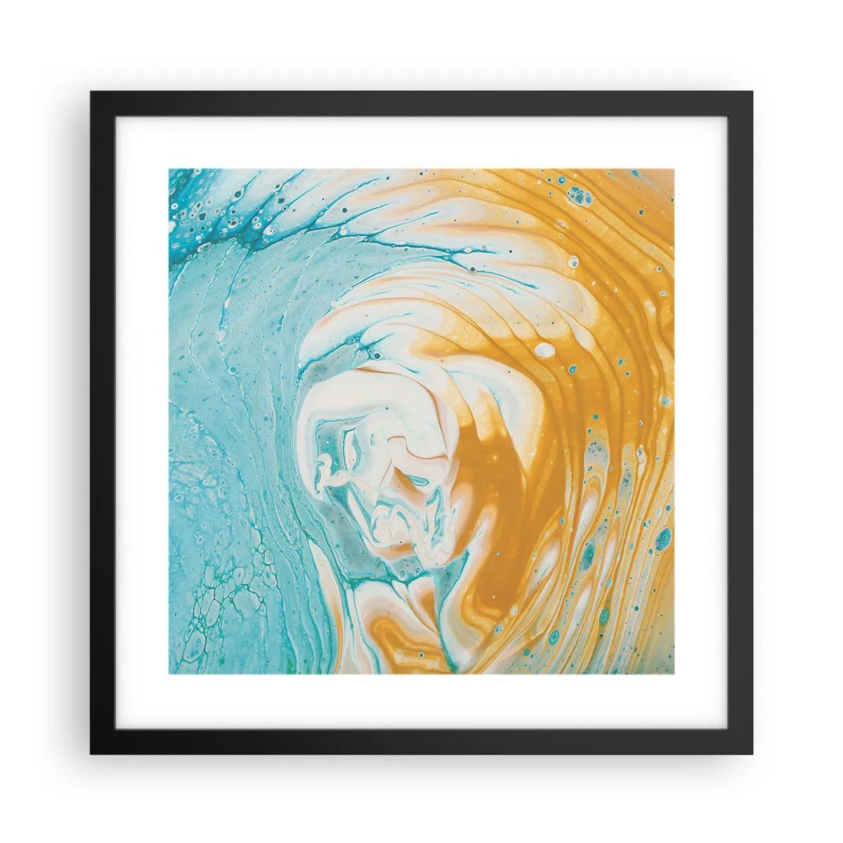 Poster in een zwarte lijst - Pastel werveling - 40x40 cm