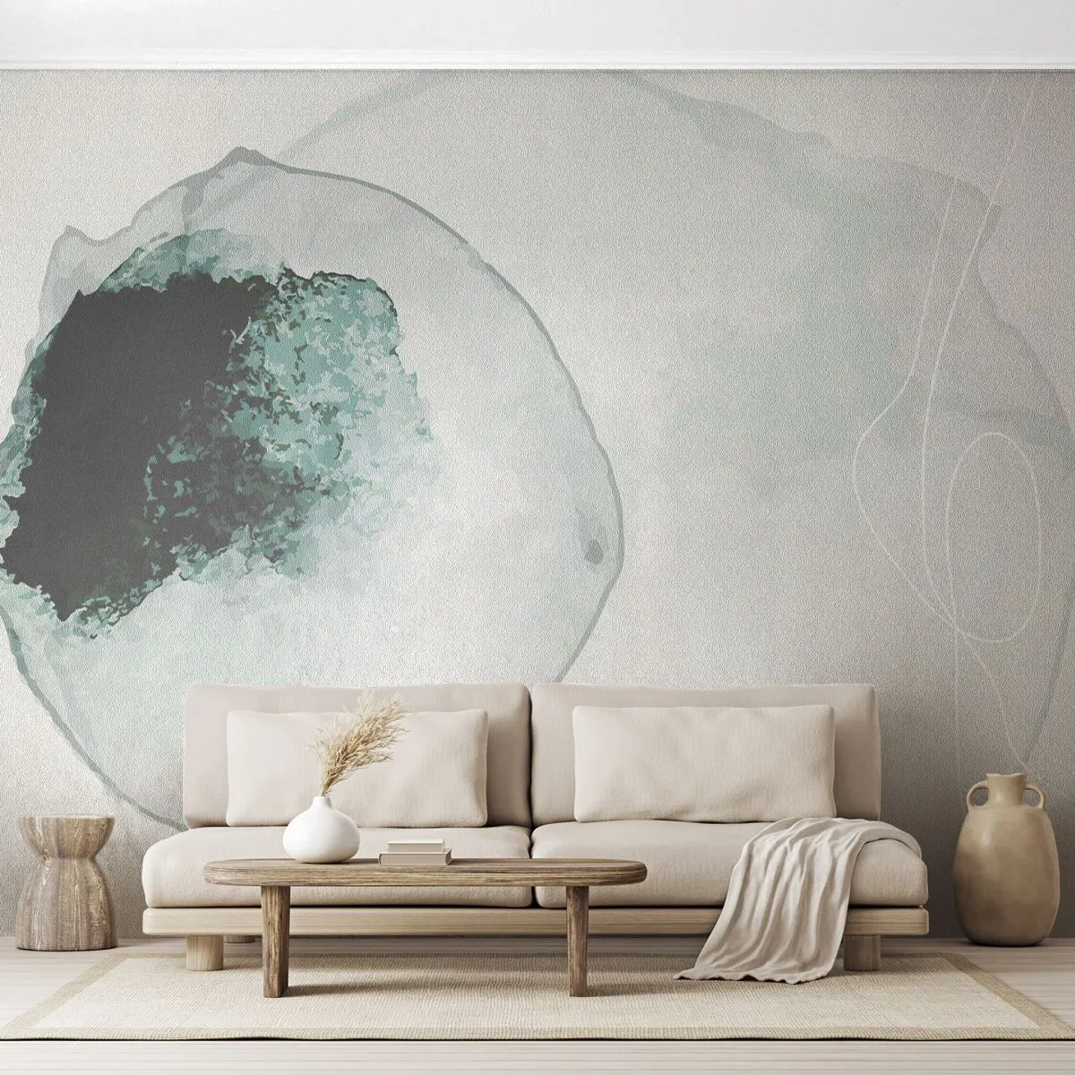 Fotobehang Standard Eco - In een druppel water - Modern, Minimalistisch, Abstractie - 350x256 cm