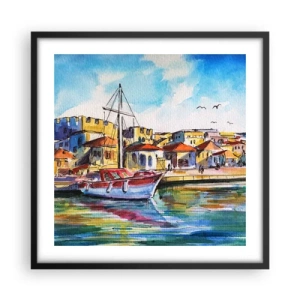 Poster in een zwarte lijst - Regenboogmiddag - 50x50 cm